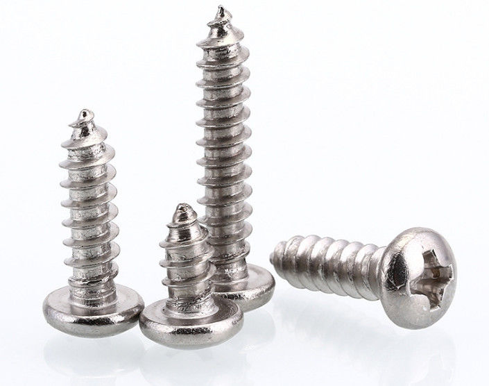 White Zinc Partical Thread Self Tapping Screws ,  DIN7981 Pan Head Self Tappers 316