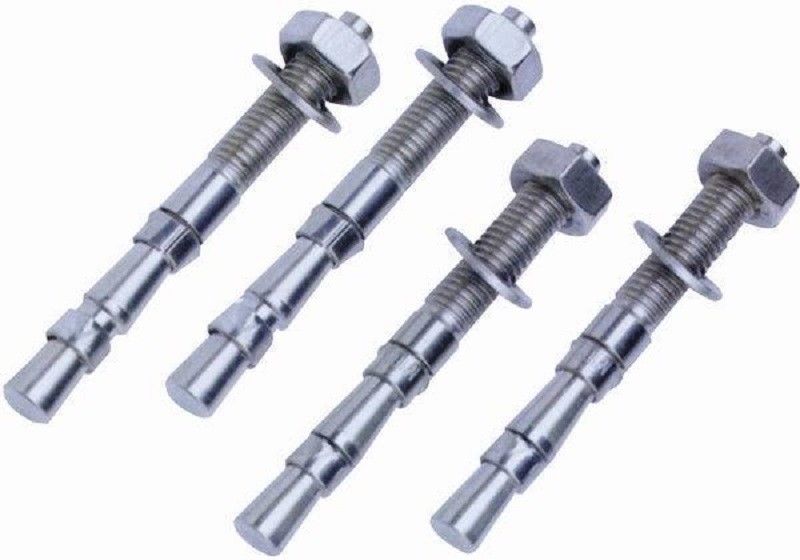 60 Concrete Wedge Anchor Bolts 5/8" x 6" Zinc with Nuts & Washers Bulk