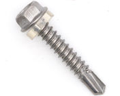 Tapping Thread Tek Self Drilling Screws With Rubber Washer , Hex Washer Head Screws