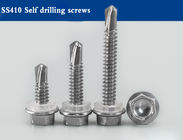 Hex Flange Head Self Drilling Screws With Rubber Washer , Self Drilling Tek Screws Stainless Steel