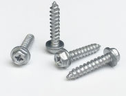 10 X 2 ''  Slotted Zinc Plated Hex Head Metal Screws Hex Flange Head Cap With Epdm
