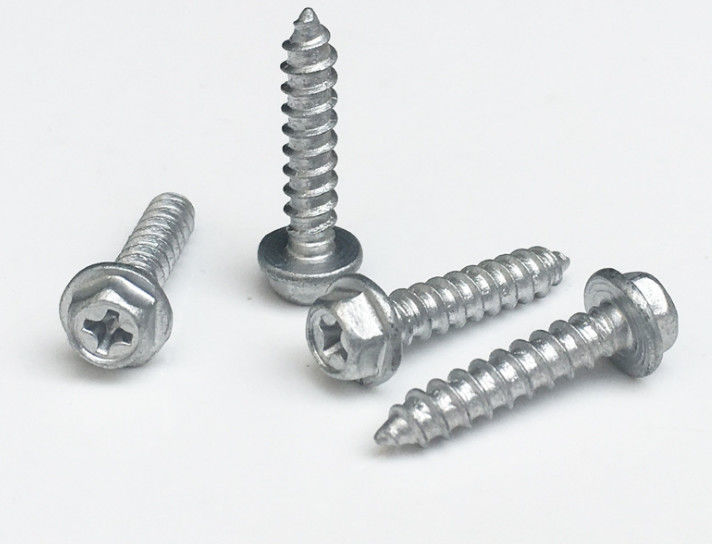 Hex Flange Head Self Tapping Metal Screws With Rubber Washer Into Metal DIN6928