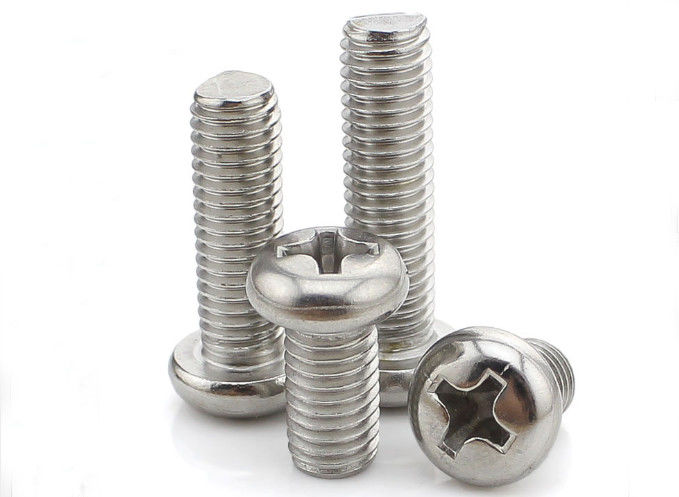 Bright Finish Slotted Metric Pan Head Phillips Machine Screws Stainless Steel DIN7985