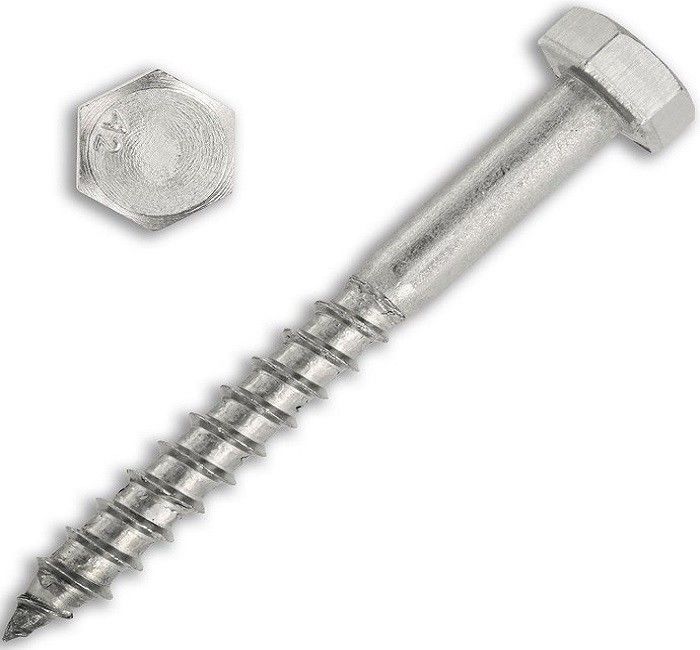 40mm 60mm Coach Hexagonal Wood Screws For Outside Use Construction Projects DIN571