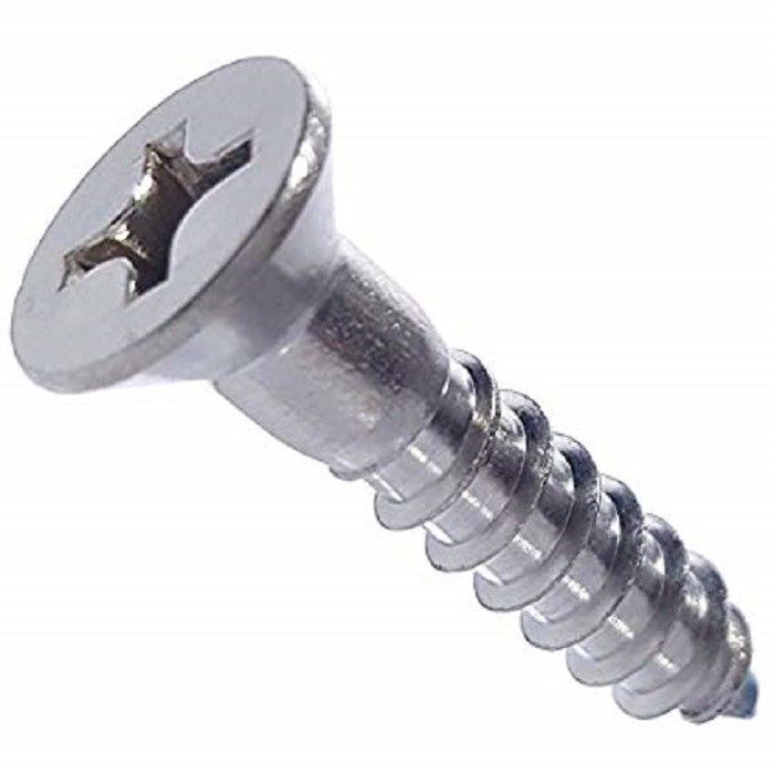 Phillips Drive 316 Stainless Steel Wood Screws Partial Thread Bright Finish # 10 X 1 - 1/2 &quot;
